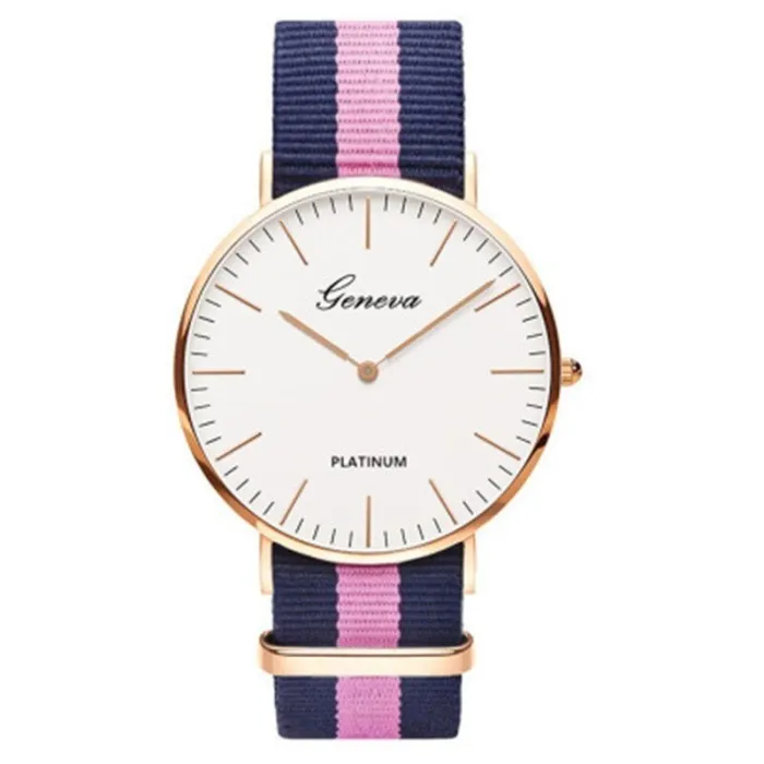 GENEVA - Quarzuhr - mit buntem Canvas-Armband - Unisex