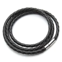 Echtes geflochtenes Leder - Armband mit Magnetverschluss