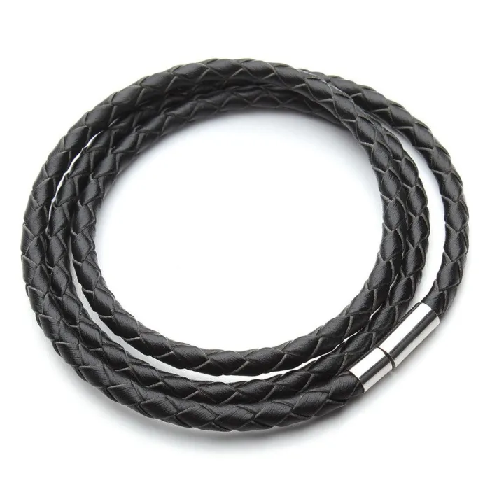 Genuine braided leather - bracelet with magnetic claspsBracelets