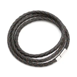 Echtes geflochtenes Leder - Armband mit Magnetverschluss
