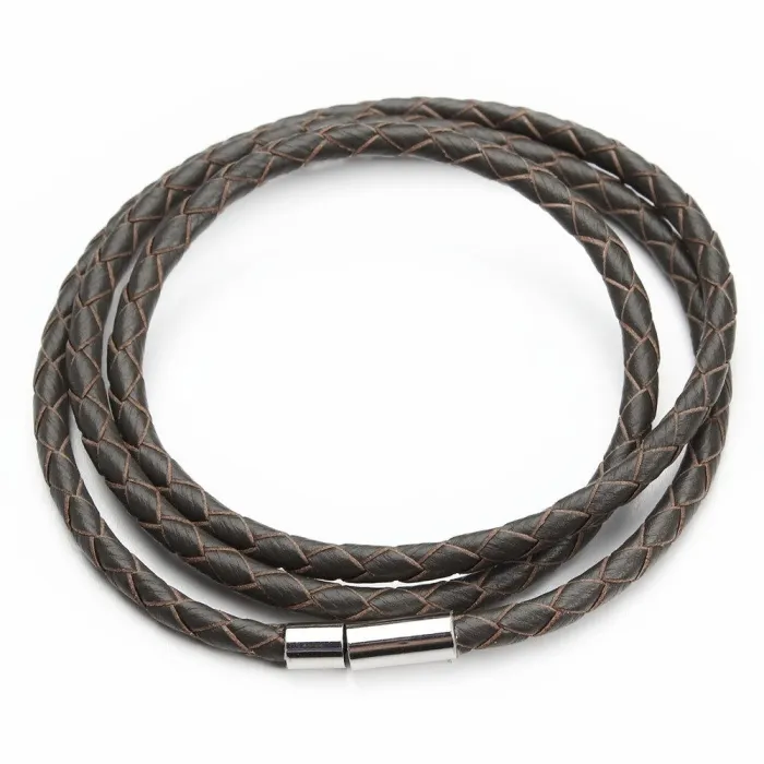 Echtes geflochtenes Leder - Armband mit Magnetverschluss