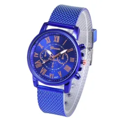 GENEVA - modische Quarzuhr - römische Ziffern - Lederarmband