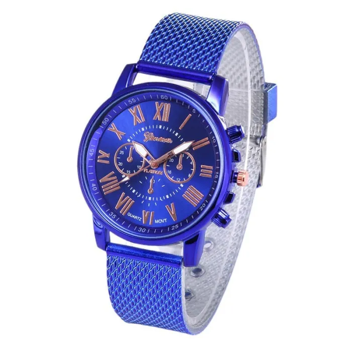 GENEVA - modische Quarzuhr - römische Ziffern - Lederarmband
