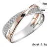Eleganter Damenring - zweifarbig - X-Form - weißer Zirkonia