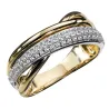 Zweifarbiger Goldring - mit weißem Zirkonia