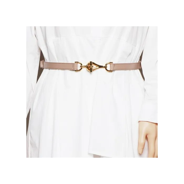Thin leather belt - gold loose buckleBelts