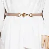 Thin leather belt - gold loose buckleBelts