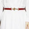 Thin leather belt - gold loose buckleBelts