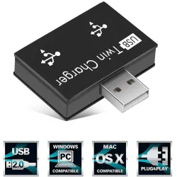 USB 2.0 auf 2-Port-Ladegerät - HUB-Adapter