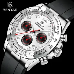 BENYAR - stainless steel watch - Quartz - chronograph - 30M waterproof - rubber strapWatches