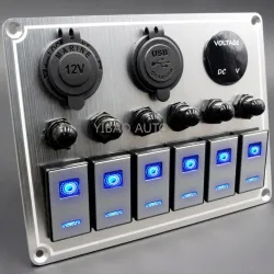 Wasserdichte Metallwippe - Kippschalterfeld - Sicherungsautomat - USB - 4/6-fach