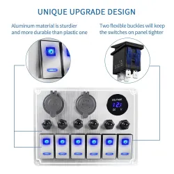 Wasserdichte Metallwippe - Kippschalterfeld - Sicherungsautomat - USB - 4/6-fach