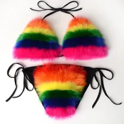 Buntes sexy Bikini-Set - mit Push-up - Fuchspelz