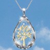 Kristall-Wassertropfen-Lebensbaum-Anhänger - mit Halskette