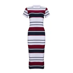 Short sleeve striped dress - midiDresses