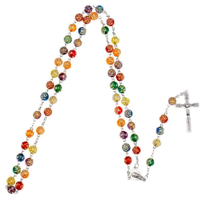 Rosenkranz aus bunten Perlen