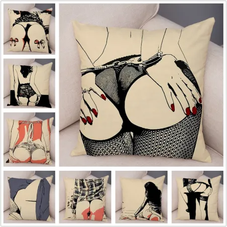 Dekorativer Kissenbezug - sexy Mädchen - 45 * 45 cm