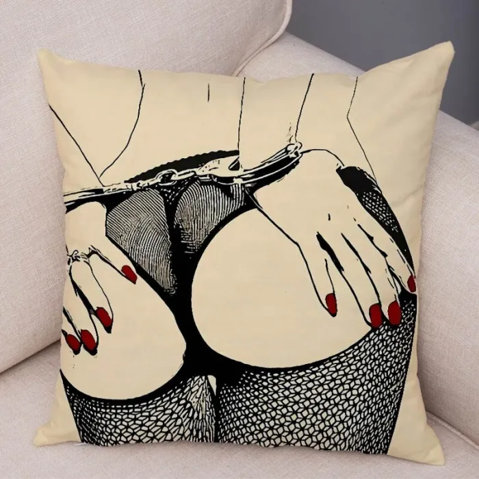 Dekorativer Kissenbezug - sexy Mädchen - 45 * 45 cm