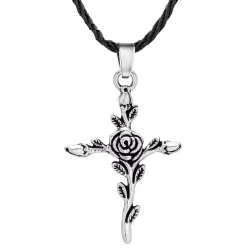 Rosenkreuz-Anhänger - Seilhalskette