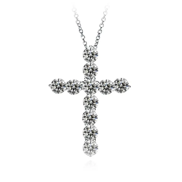 White crystal cross pendant - with necklaceNecklaces