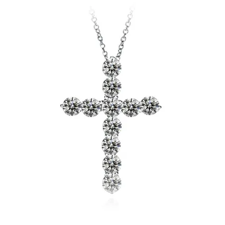 White crystal cross pendant - with necklaceNecklaces