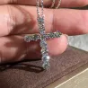 White crystal cross pendant - with necklaceNecklaces