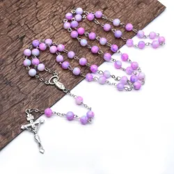 Purple beads rosaryNecklaces