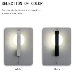 Moderne LED-Wandleuchte - mit Schalter - rund - quadratisch - 6W