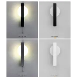 Moderne LED-Wandleuchte - mit Schalter - rund - quadratisch - 6W