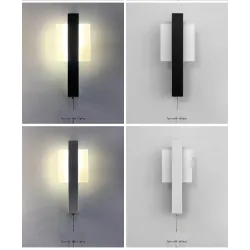 Moderne LED-Wandleuchte - mit Schalter - rund - quadratisch - 6W