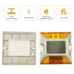 Solar-LED-Reflektor - Straßenlicht-Warnleuchte - Aluminium