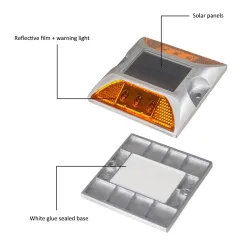 Solar LED reflector - road light- warning lamp - aluminumStreet lighting