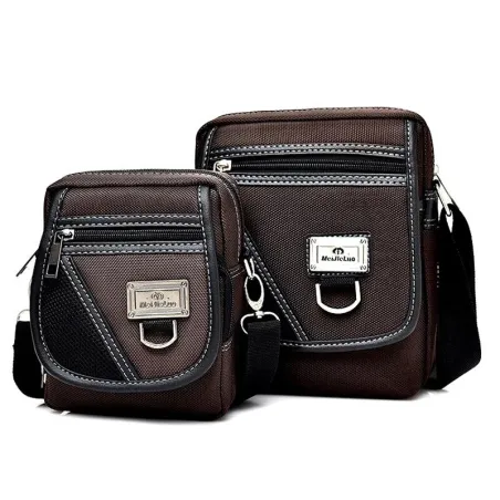 Trendige Umhängetasche - mit Überschlag / Reißverschlüssen / Taschen