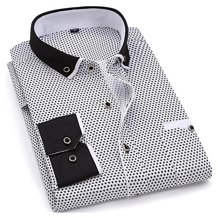 Klassisches Langarm-Shirt - Modedruck - Slim Fit