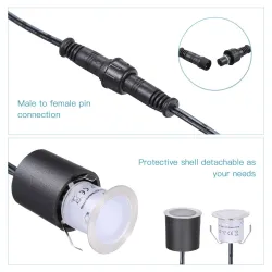 Recessed LED deck lights - outdoor - IP67 waterproof - DC12V - 16 piecesLights & lighting