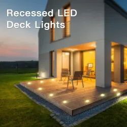 Einbau-LED-Deckleuchten - Außenbereich - IP67 wasserdicht - DC12V - 16 Stück