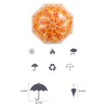 Transparenter bunter Regenschirm - langer Griff - Ahornblätter