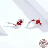 Roter Fisch Ohrringe - 925 Sterling Silber