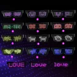 LED-Partybrille - App / manuelle Steuerung - USB - Bluetooth