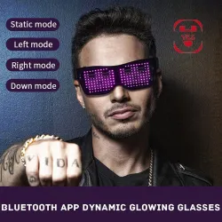 LED-Partybrille - App / manuelle Steuerung - USB - Bluetooth
