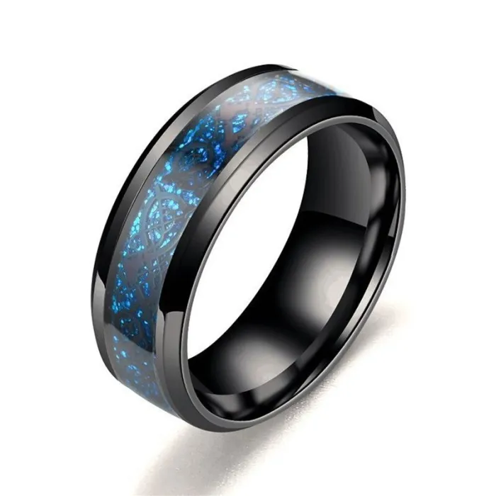 Eleganter Edelstahlring - Drachenmuster - Unisex