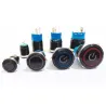 Schwarzer Druckschalter LED - wasserdicht - fest selbsthemmend - 12mm / 16mm / 19mm / 22mm - 5V / 12V / 220V