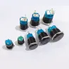 Schwarzer Druckschalter LED - wasserdicht - fest selbsthemmend - 12mm / 16mm / 19mm / 22mm - 5V / 12V / 220V