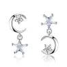 Star / moon asymmetric earrings - with crystalsEarrings