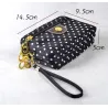 Kleine Clutch - dreifacher Reißverschluss - Handschlaufe - Punktmuster
