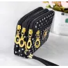 Kleine Clutch - dreifacher Reißverschluss - Handschlaufe - Punktmuster
