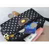 Kleine Clutch - dreifacher Reißverschluss - Handschlaufe - Punktmuster