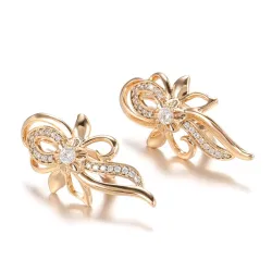 Elegante Ohrringe aus Roségold - Kristallblume