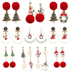Weihnachtsohrringe - Weihnachtsmann - Weihnachtsbaum - Kranz