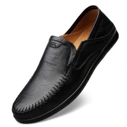 Classic men's loafers - slip on - genuine leatherShoes
